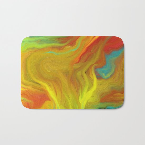 AGATE ABSTRACT OIL PAINTING Bath Mat