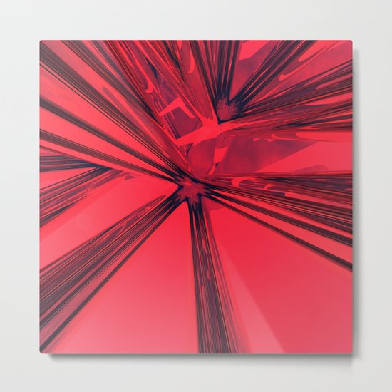Red Abstract Metal Print