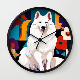 Samoyed Dog Wall Clock