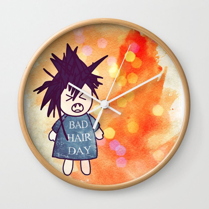 Bad Hair Day Wall Clock