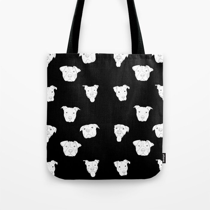 Black pit bull love Tote Bag