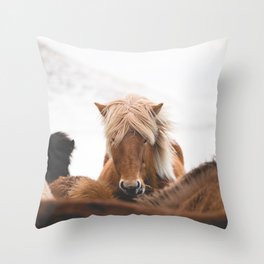 Icelandic Horse Throw Pillow