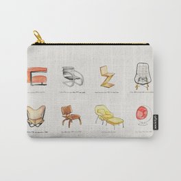 Post Modern Watercolor Chairs Carry-All Pouch