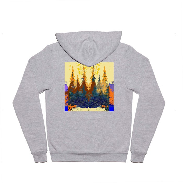 Spruce Trees Forest Browns-sage Green Modern Landscape Hoody