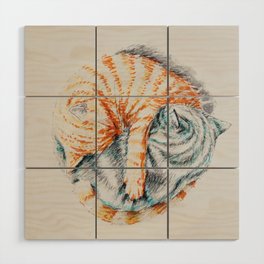 Cats yin yang Wood Wall Art