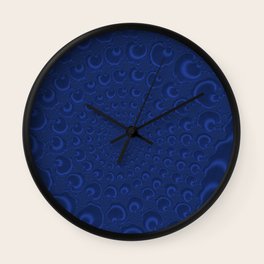 Abstract Art Digital Fractal Navy Blue Wall Clock
