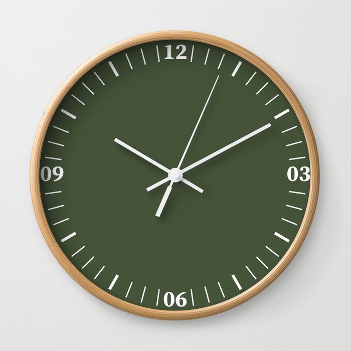 DARK SPINACH GREEN SOLID COLOR Wall Clock