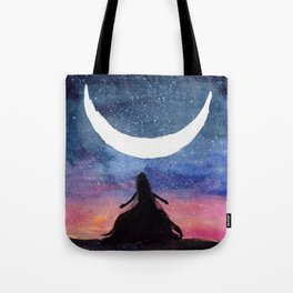 Moon goddess watercolor Tote Bag