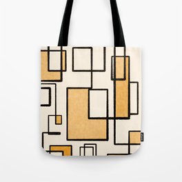 Piet Composition in Light Orange - Mid-Century Modern Minimalist Geometric Abstract Tote Bag