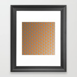 Orange butterflies pattern on grey background Framed Art Print