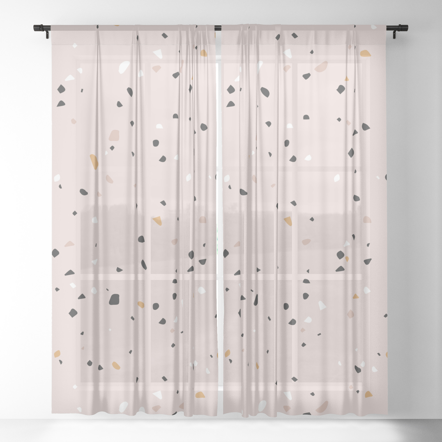 Small Terrazzo Sheer Curtain By Kisforblack Society6