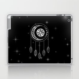 Tribal moon phases dream catcher in silver Laptop Skin