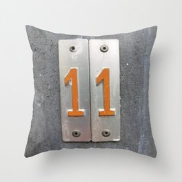 one by two  Throw Pillow | One, Digital, Silver, Easy, Solid, Eleven, Number, Color, Shieled, 11 