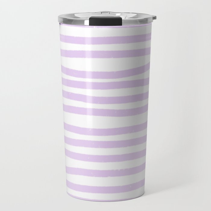 Lilac Stripes Horizontal Travel Mug