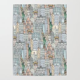 New York watercolor Poster