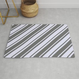 [ Thumbnail: Dim Grey and Lavender Colored Lines Pattern Rug ]