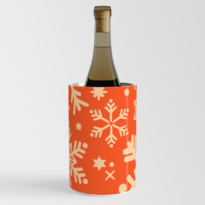 Snowflake Collection Coral & Cream Wine Chiller by Cat Coquillette