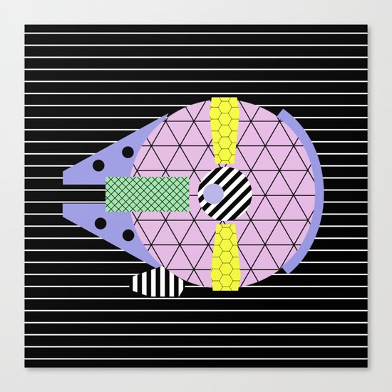 Millennium Falcon Geometric Style - Pastel, abstract design Canvas Print