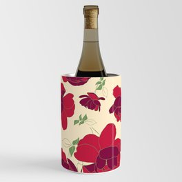 English Roses in Red and Cream Wine Chiller