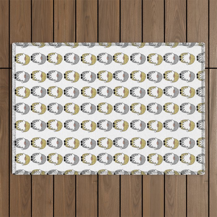 Silver and Gold Glittery Gnomes Outdoor Rug