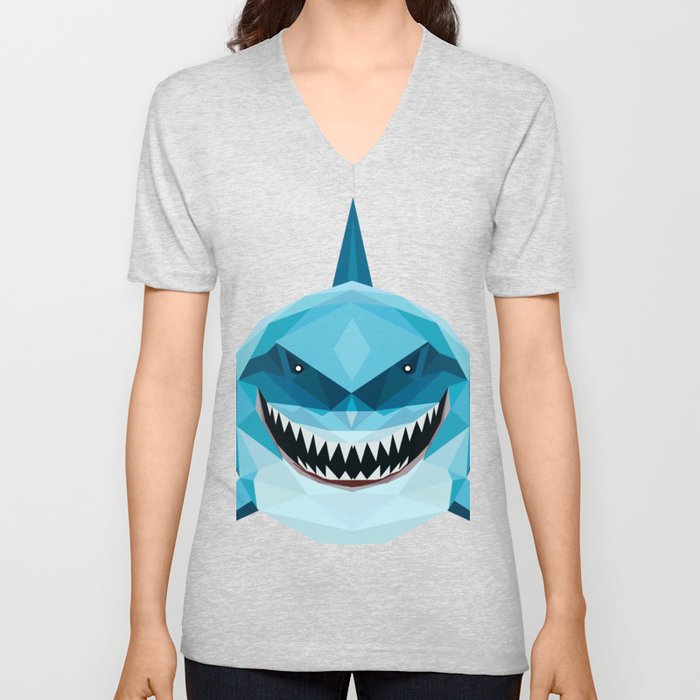 shark blue V Neck T Shirt