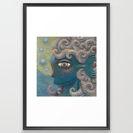 A fish becomes a woman Framed Art Print