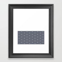 White Polka Dots Lace Horizontal Split on Dark Gray Framed Art Print