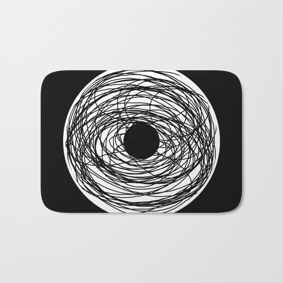 Eye Of The Storm - Abstract, black and white, minimalistic, minimal artwork Bath Mat