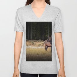 Yellowstone National Park Elk V Neck T Shirt