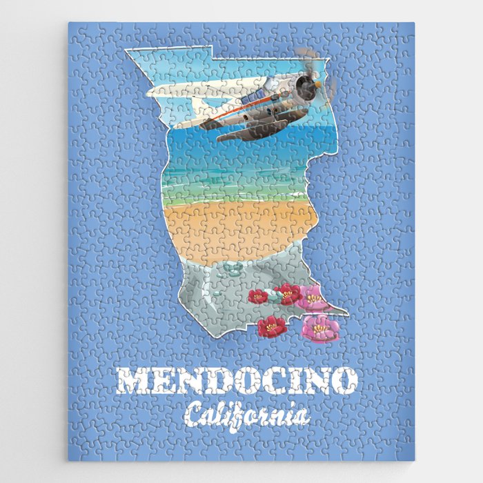 Mendocino California map Jigsaw Puzzle