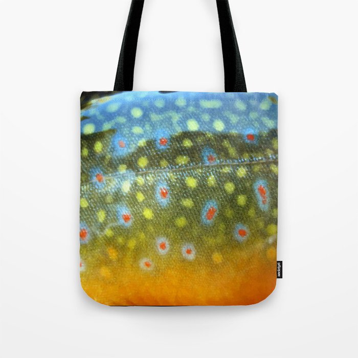 Brook Trout Skin Fly Fishing Tote Bag
