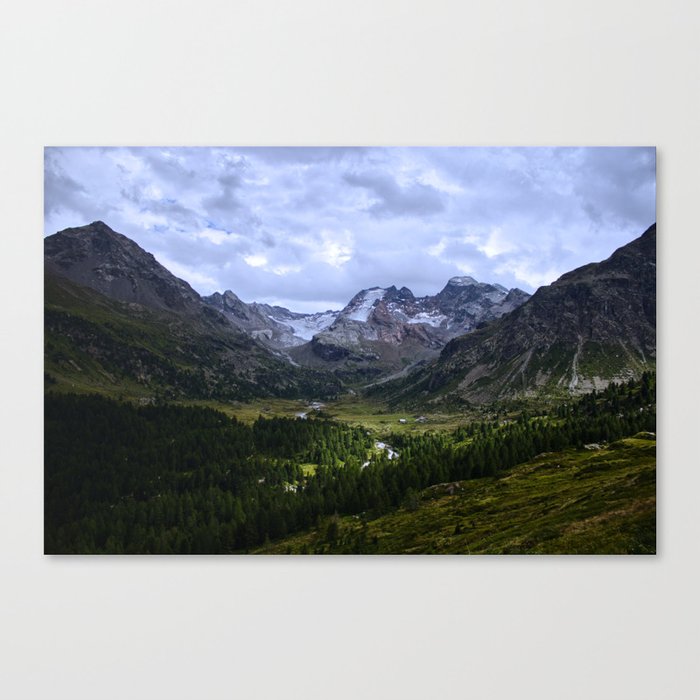 Mountains and lakes Canvas Print
