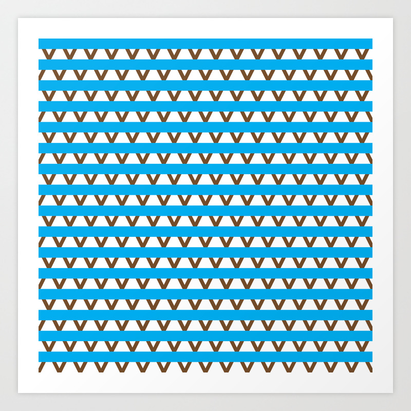 Paranoia Baby Blue And Brown Art Print By Mthome Society6