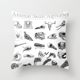 Animal Skull Alphabet Throw Pillow