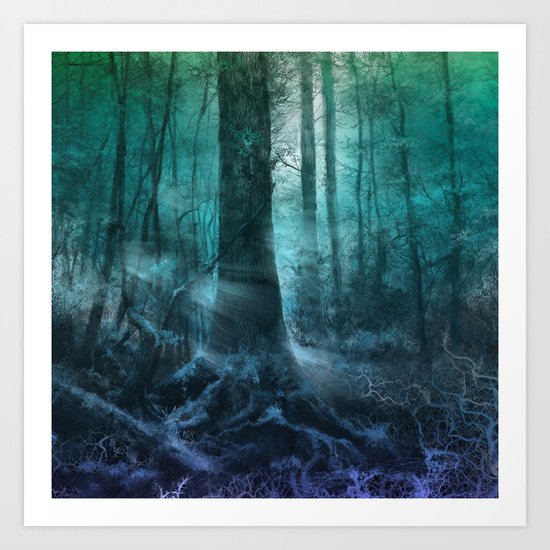 magical forest landscape Art Print
