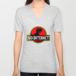 No Internet V Neck T Shirt