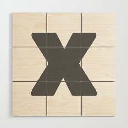 X (Grey & White Letter) Wood Wall Art
