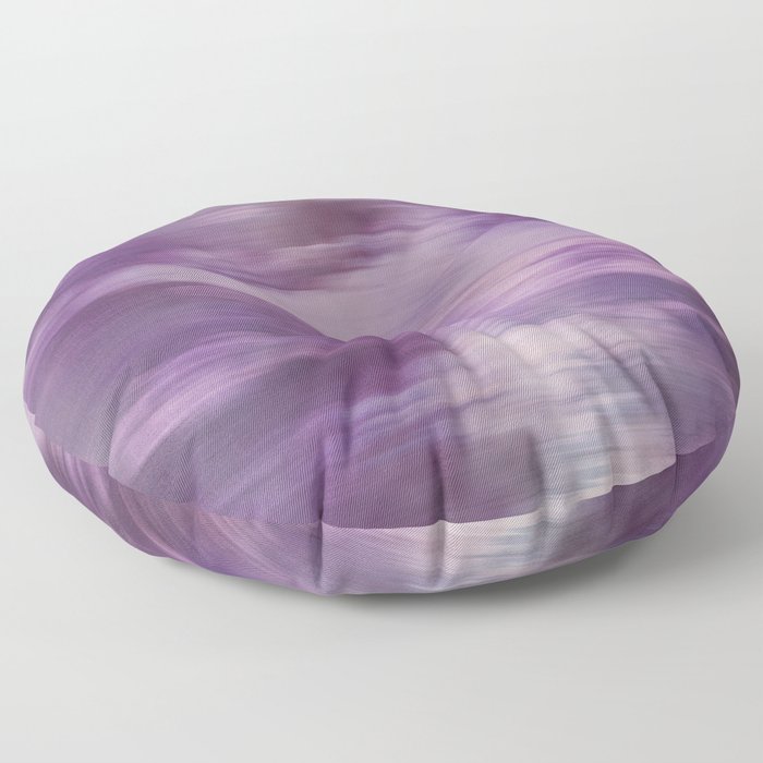 Purple Fusion Illustration Digital Camo Watercolor Blend Fluid Art Floor Pillow