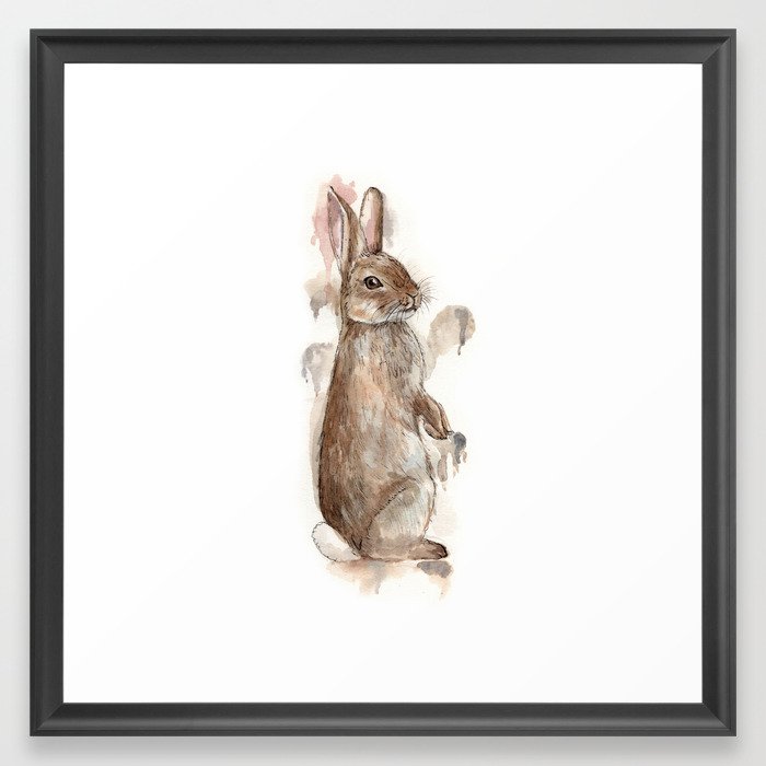 Botanical Garden Rabbit Framed Art Print