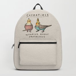 Cockatiels Wearing Baggy Pantaloons Backpack