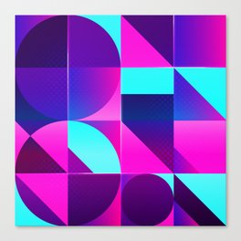 Geometric Abstract Synthwave  Canvas Print