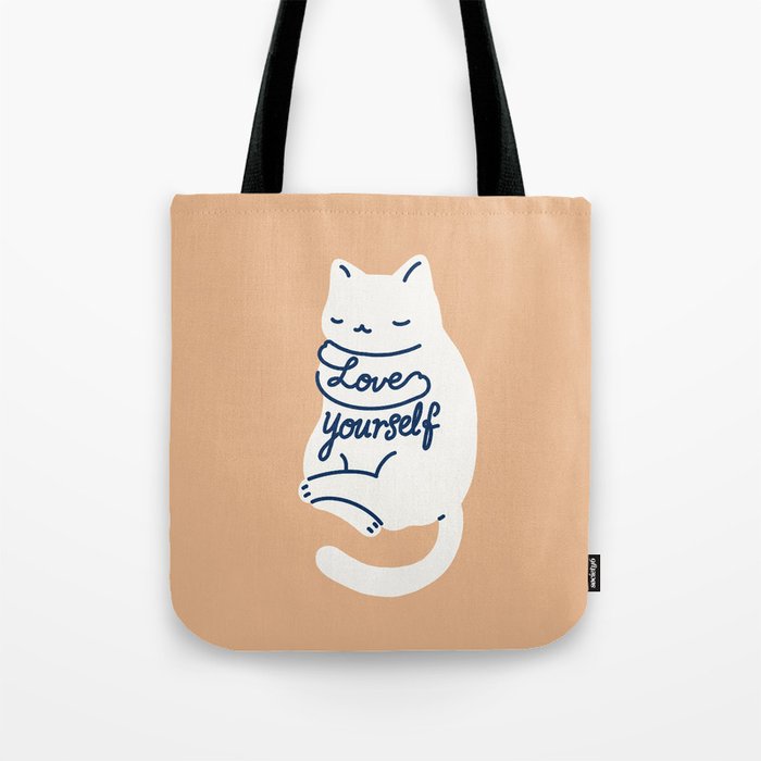 Love Yourself Cat Tote Bag