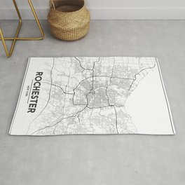 Minimal City Maps - Map Of Rochester, New York, Untited States Rug