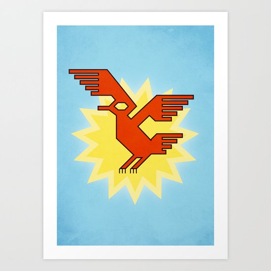 Geometric Andean Condor Bird Art Print
