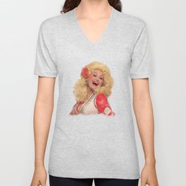 Dolly Parton - Watercolor V Neck T Shirt | Country, Flower, Blonde, Dumbblonde, Red, Painting, 9To5, Watercolor, Cowgirl, Music 