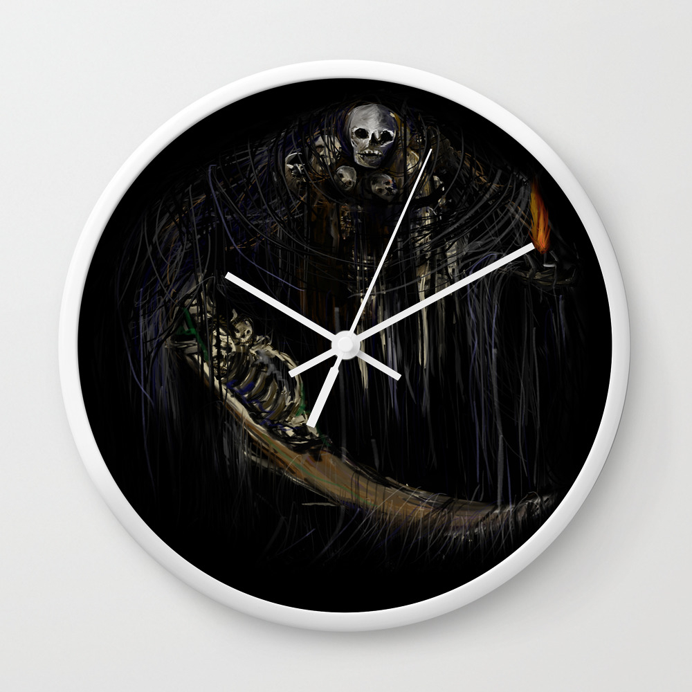 Gravelord Nito Dark Souls Black Tee Png Edition Wall Clock By