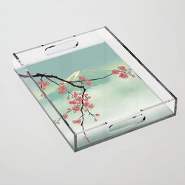 Cherry blossom and mountain 01 Acrylic Tray