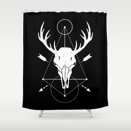Modern Geometric Deer Skull Hunting Hunters Shower Curtain