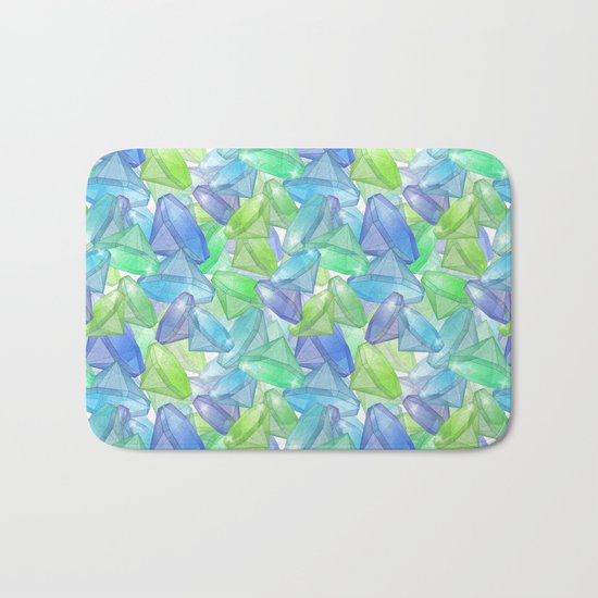 Placer precious stones, yellow , green , blue . Bath Mat