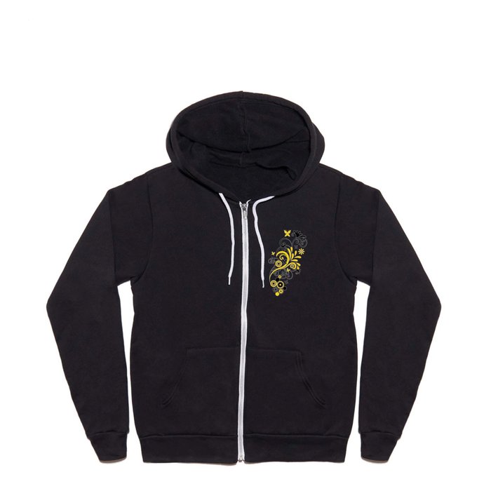 Butterfly Flourish YELLOW Full Zip Hoodie